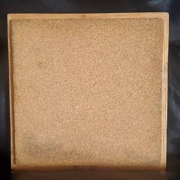 Oak Framed Floral Printed Art Trivet Tile vintage 80s Italy - Picture 3 of 4